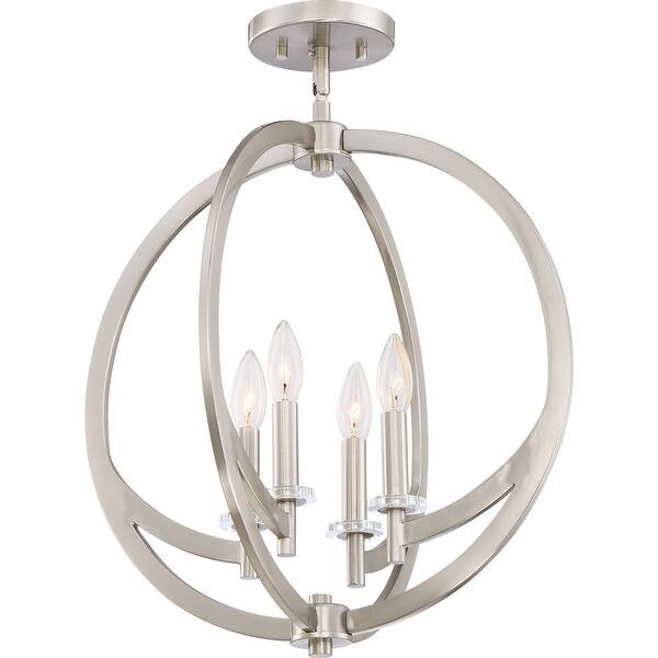 slide 2 of 8, Quoizel Orion Brushed Nickel 4-light Semi-flush Mount