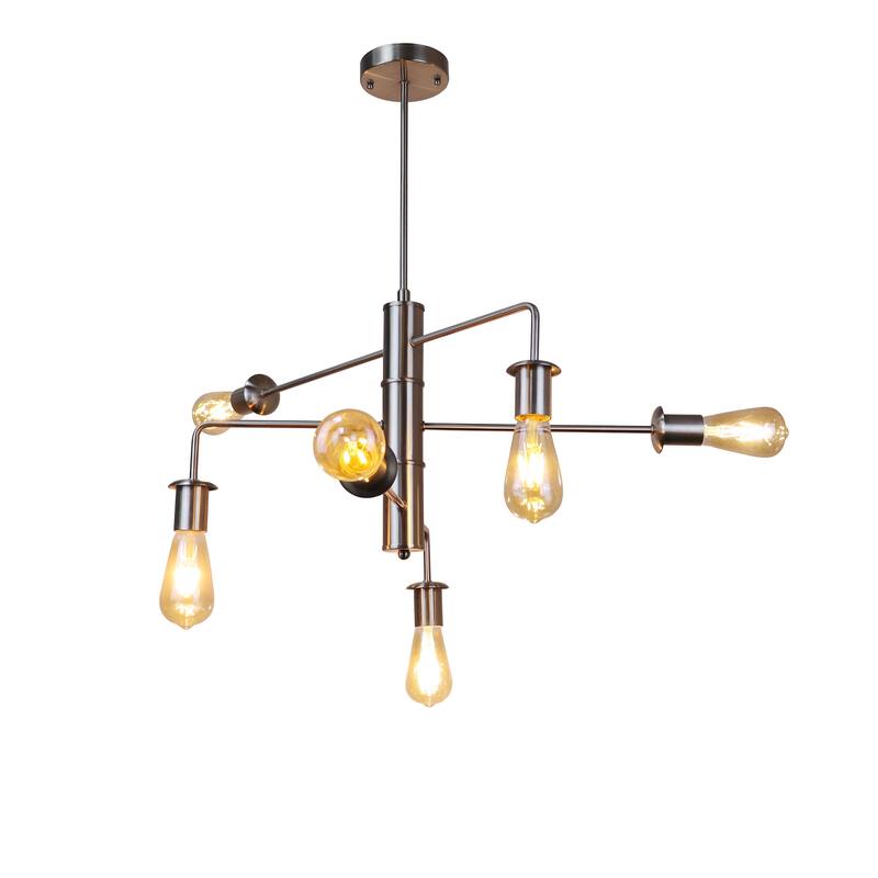6-light Brushed Nickel Chandelier - Brushed Nickel