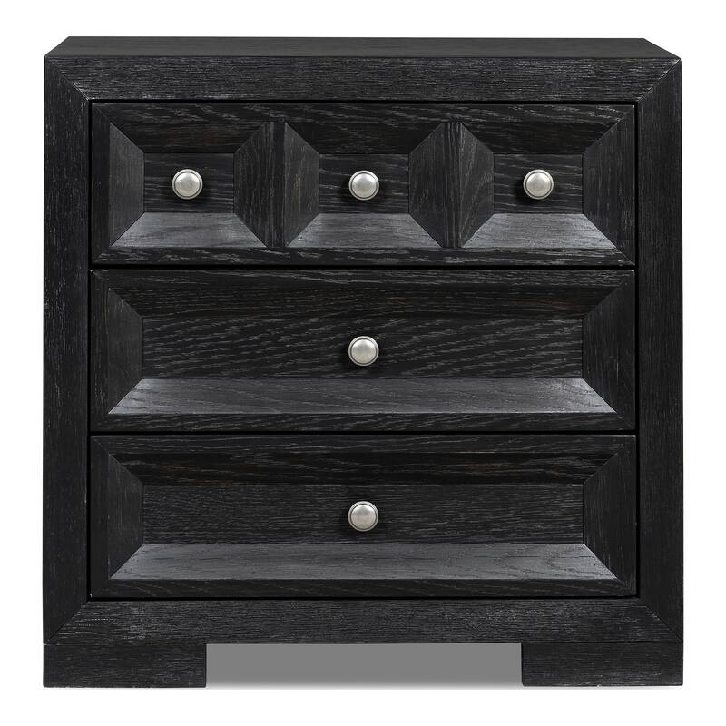 Furniture of America Durem II Modern Classic 3-Piece Solid Wood Panel Bedroom Set with 3-Drawer Nightstand