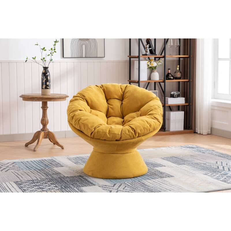 Chenille Swivel Barrel Chair for Living Room