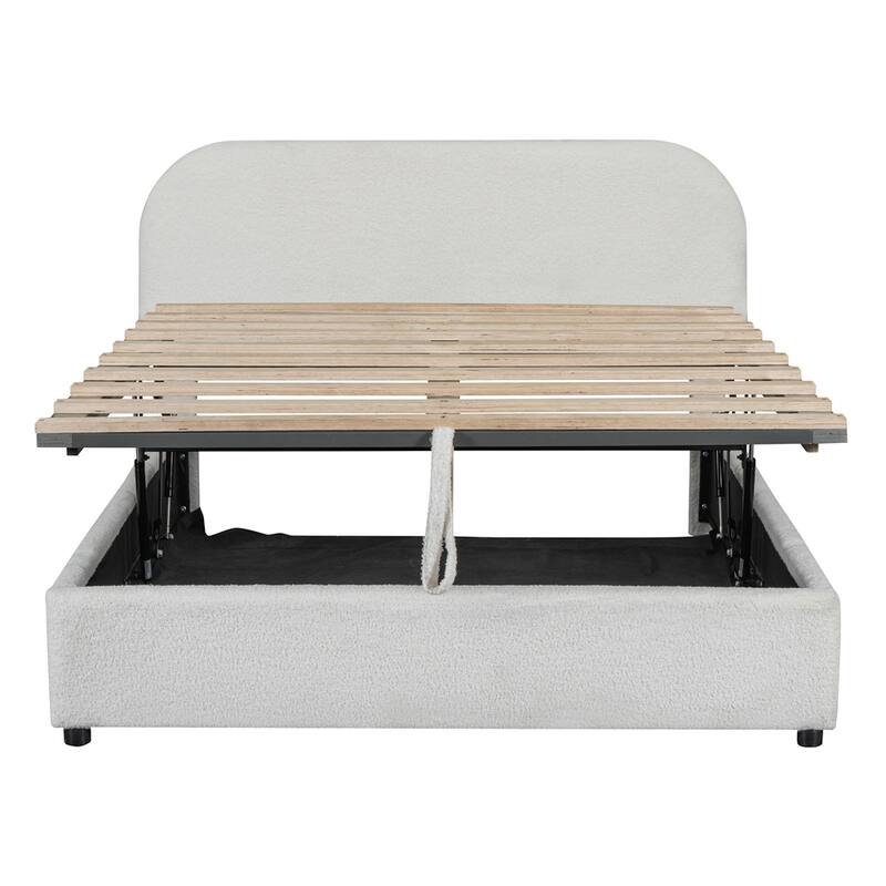 Full Size Upholstered Platform Bed with Hydraulic Storage System