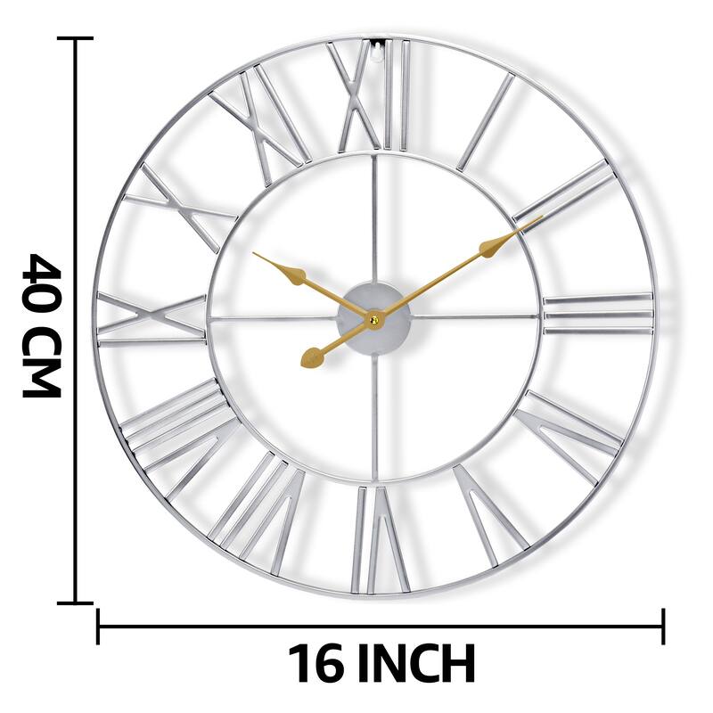 Large Decorative Wall Clock 16" - Roman Numeral Modern Home Decor
