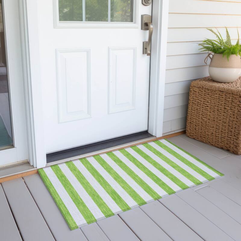 Dara Stripe Weather Resistant Classic Meets Modern Runner Outdoor Rug