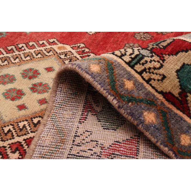 ECARPETGALLERY Hand-knotted Melis Vintage Red Wool Rug - 4'10 x 9'5