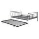 preview thumbnail 17 of 40, Metal Daybed with Trundle Bed and Curved Handle
