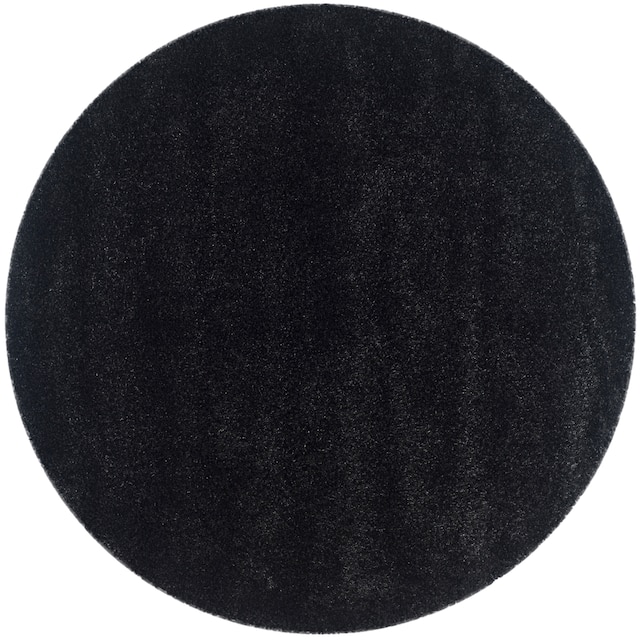 SAFAVIEH California Shag Izat 2-inch Thick Area Rug - 4' x 4' Round - Black
