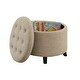 preview thumbnail 3 of 48, Copper Grove Chrysanthemum Round Storage Ottoman