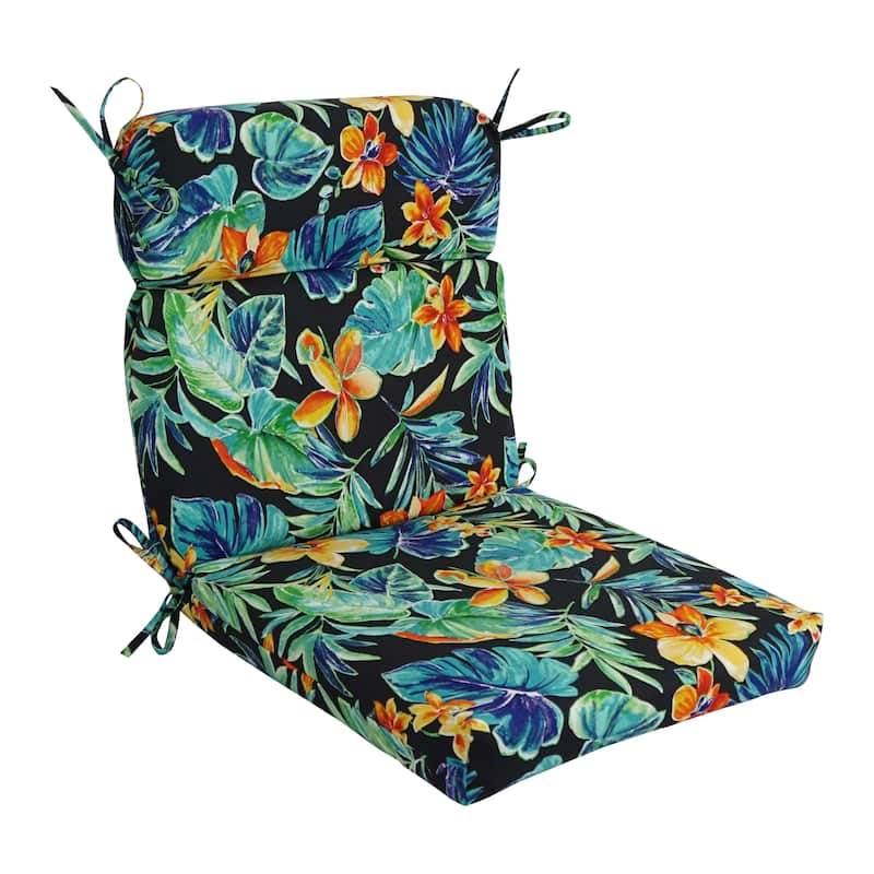 18-inch by 38-inch Three-section Outdoor Seat/Back Chair Cushion - 38" x 18" - Beachcrest Caviar