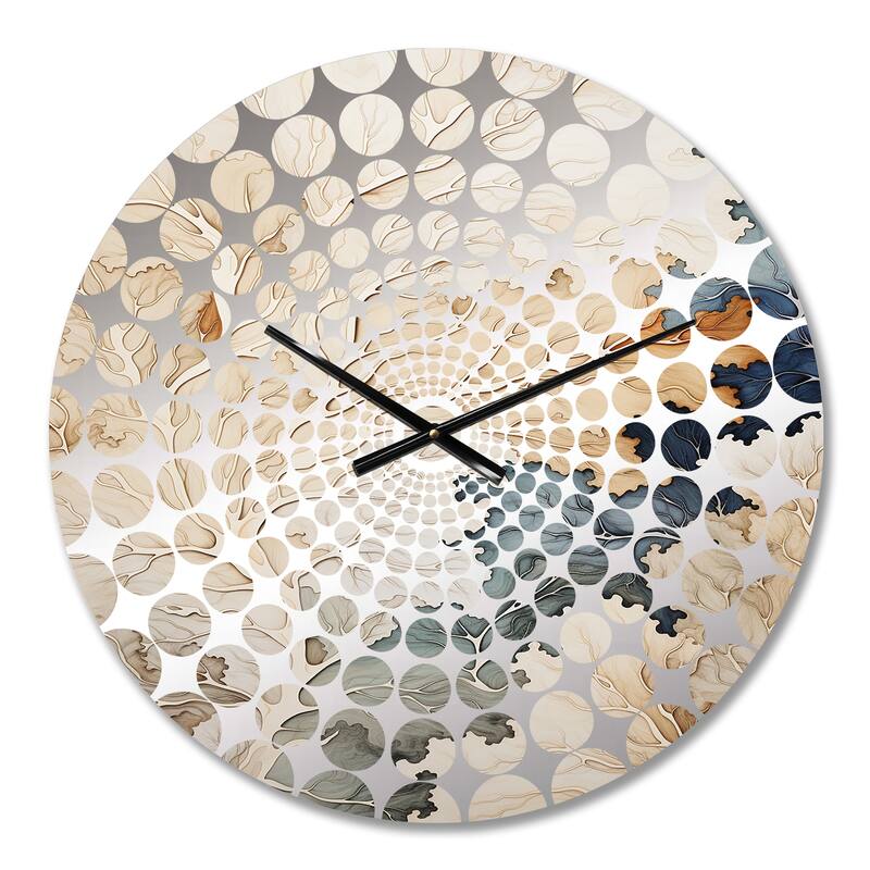 Designart "Blue And Beige Tree Amercian Basswood" Grey Tree Amercian Basswood Oversized Wall Clocks For Entryway