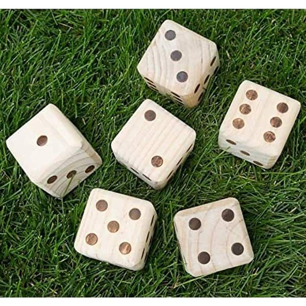 slide 2 of 4, Giant Dice Set Outdoor Indoor Wooden w/ Scorecards & Case - Nature Nature