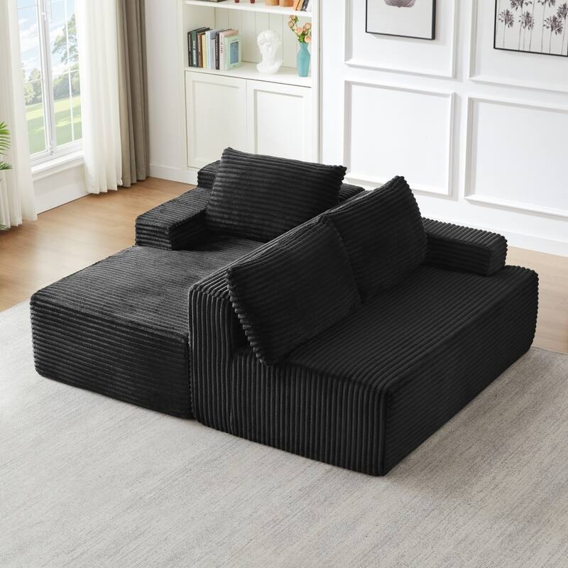 96.1" Modern L-Shaped Cloud Sectional Sofa, No Assembly Required