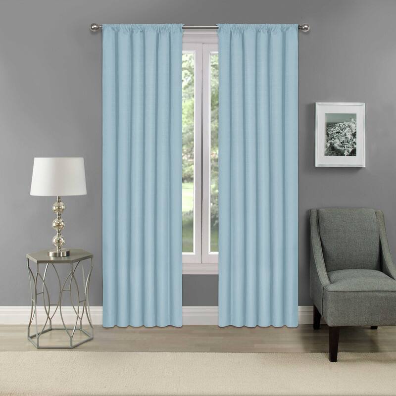 Eclipse Kendall Blackout Window Curtain Panel - 54 Inches - Sterling Blue