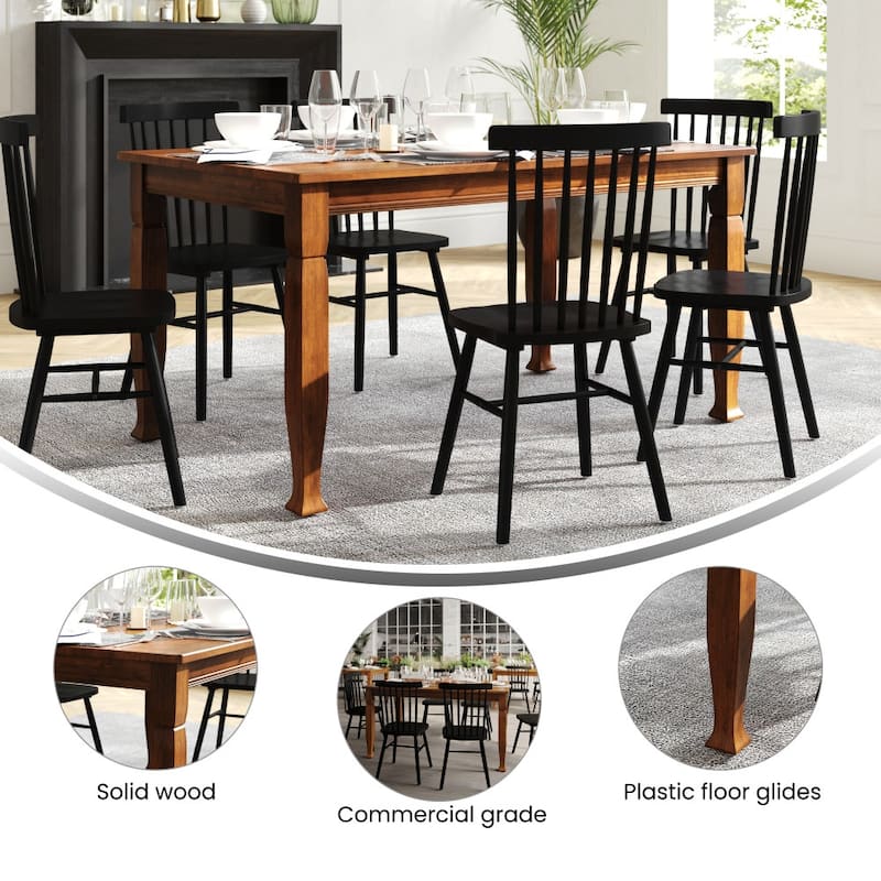Classic Wood Dining Table with Decorative Sculpted Legs