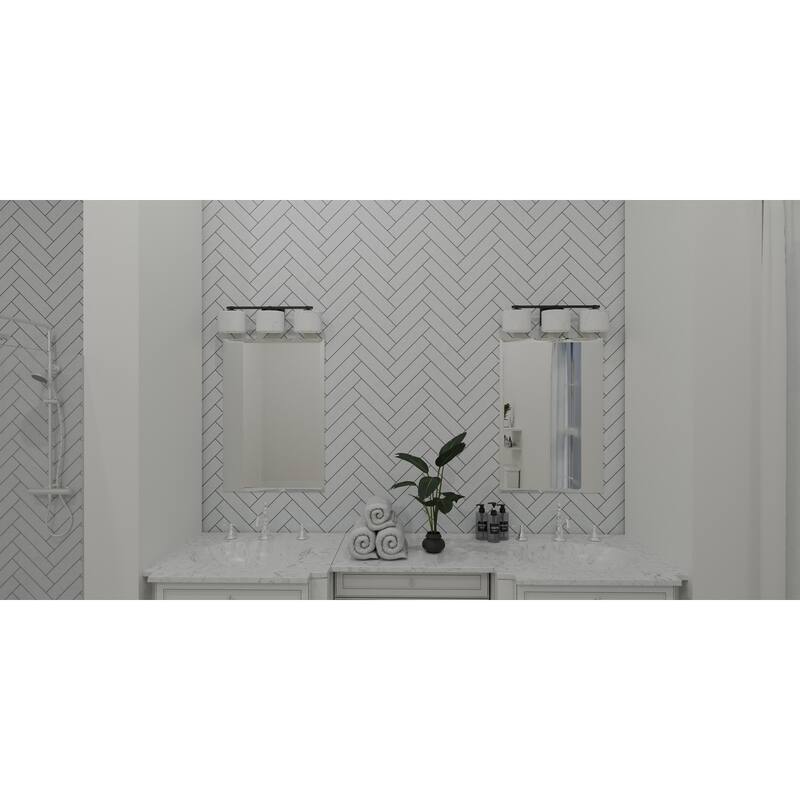 Mather 3-Light Matte Black Bath Light