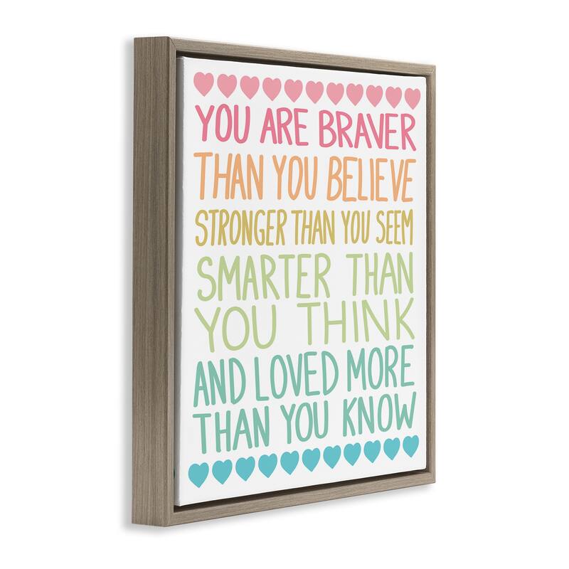 Stupell Rainbow Confidence Phrases Framed Floater Canvas Wall Art Design By Sweet Melody Designs
