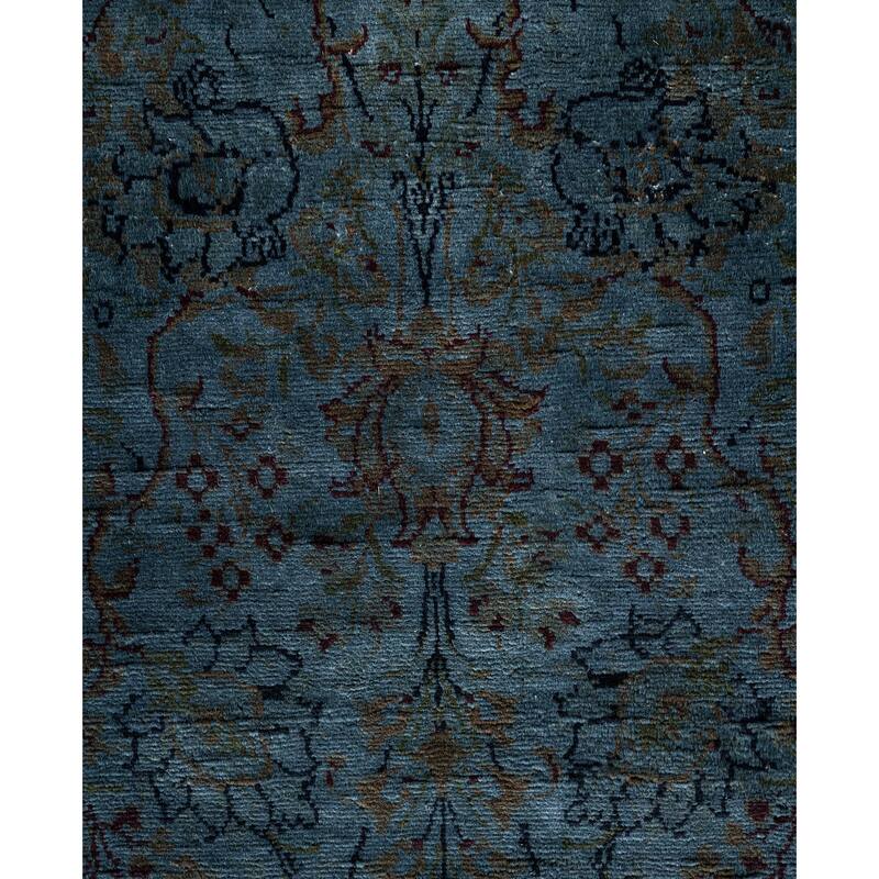 Overdyed One-of-a-Kind Hand-Knotted Runner Rug - Gray - 2' 5" x 8' 5"
