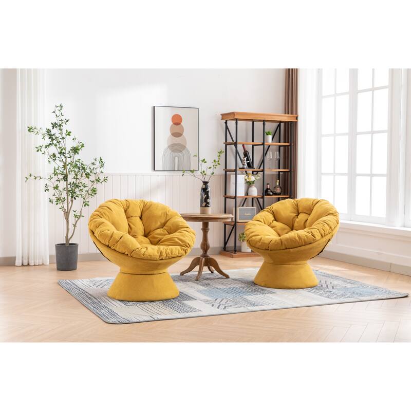 Oversized Swivel Accent Chair, 360-Degree Swivel Barrel Chair, Papasan Chair for Living Room and Bedroom Comfort