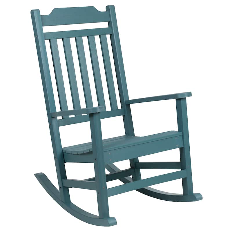 All-Weather Rocking Chair in Faux Wood - Patio and Backyard Furniture