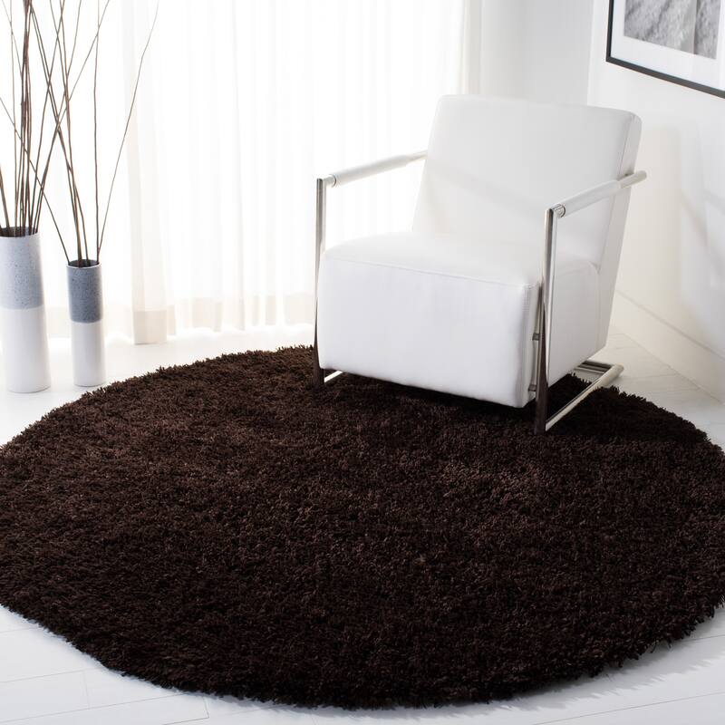 SAFAVIEH Handmade Classic Laken Nakhshun Rug - 4' Round - Chocolate