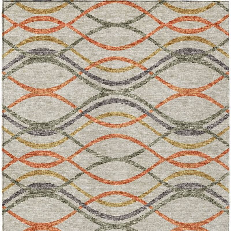 HomeRoots Abstract Transitional Rectangle Outdoor Rug