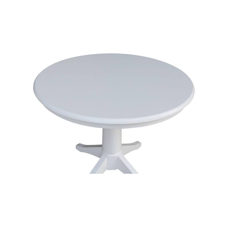 International Concepts Solid Wood 36" Round Pedestal Dining Table