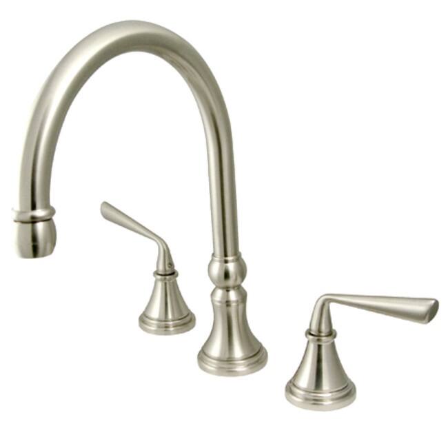Kingston Brass Silver Sage Widespread Kitchen Faucet with Metal Lever
