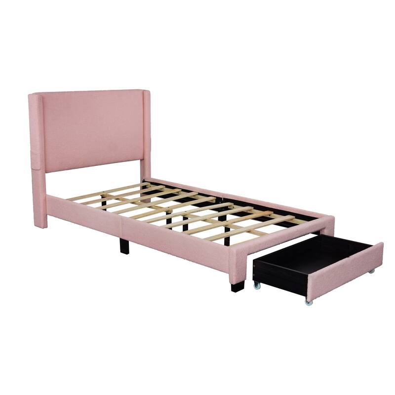 Modern Twin Size Platform Panel Storage Bed Frame with Pull-out ...