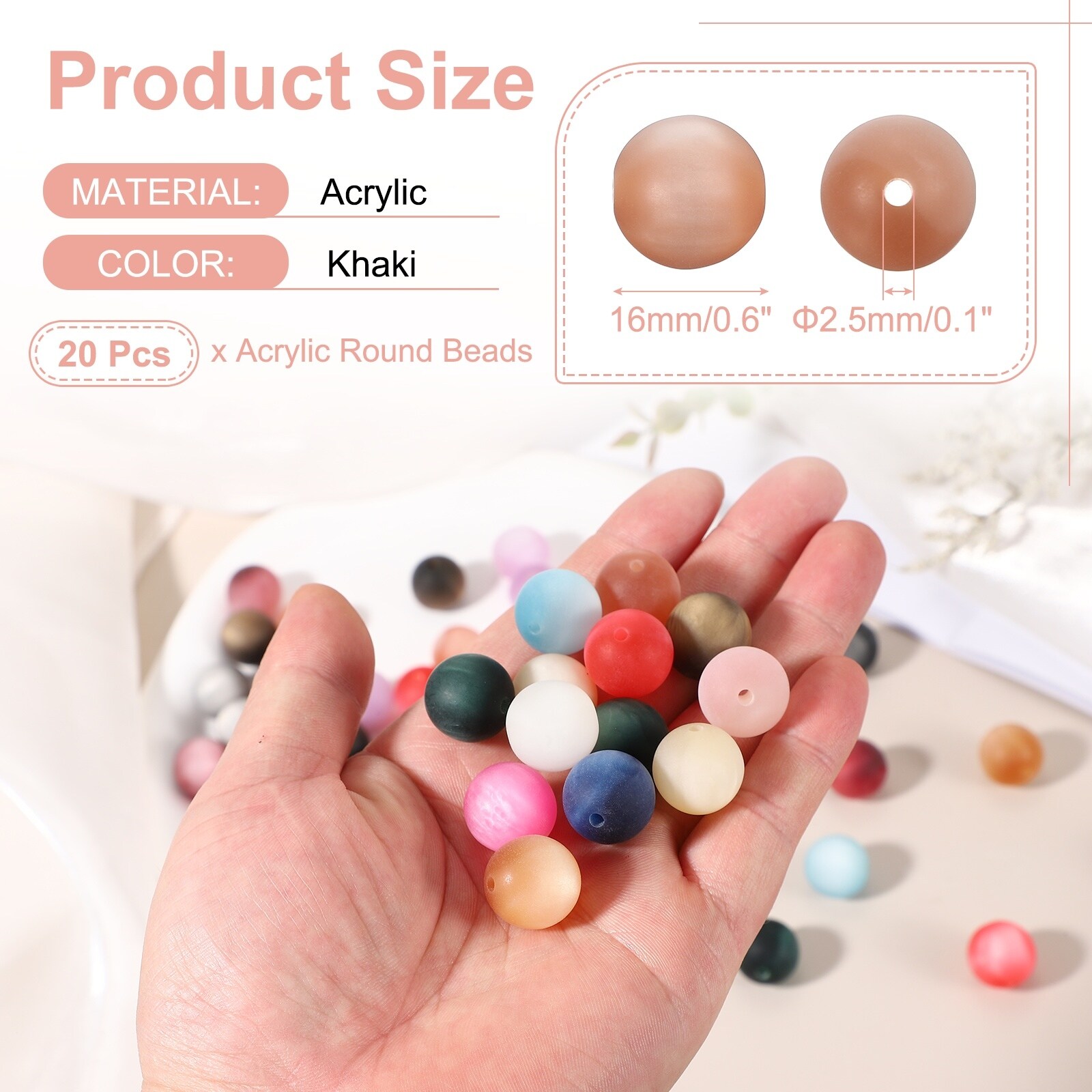 Acrylic Round Beads, Loose Beads for Jewelry Making