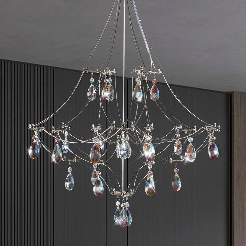 KAYLA Modern Crystal Chandelier - Luxury LED Pendant Ceiling Light