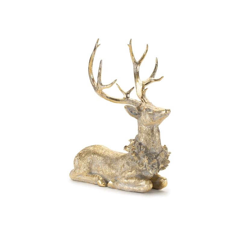 Holiday Reindeer Christmas Figurines - 27.5" - Gold - Set of 2