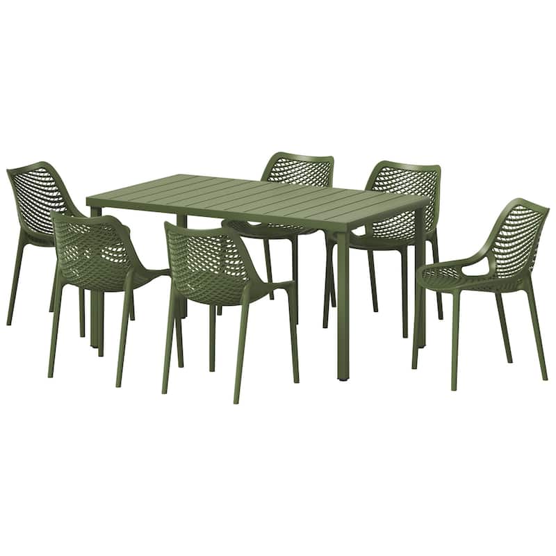 Frond and Form 6-Person Outdoor Rectangular Dining Set
