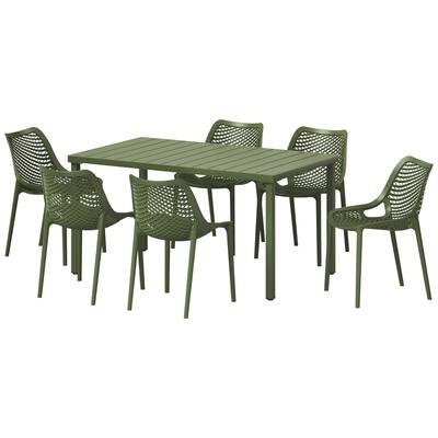 Frond and Form 6-Person Outdoor Rectangular Dining Set