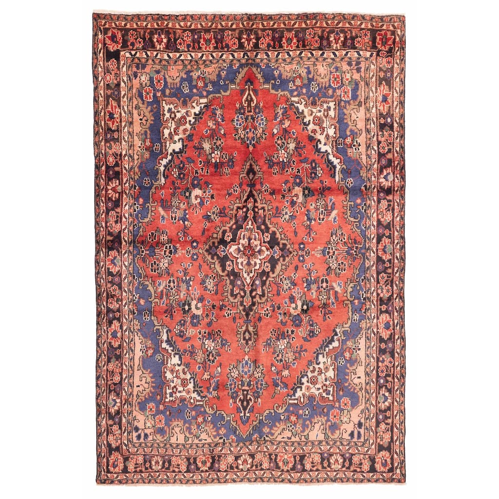 ECARPETGALLERY Hand-knotted Andelz Red Wool Rug - 6'3 x 9'4