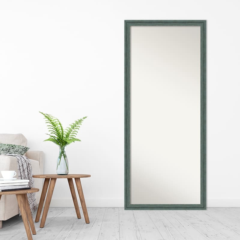 Upcycled Non-Beveled Wood Framed Full-Length Floor Leaner Mirror - Glass Size 24x60