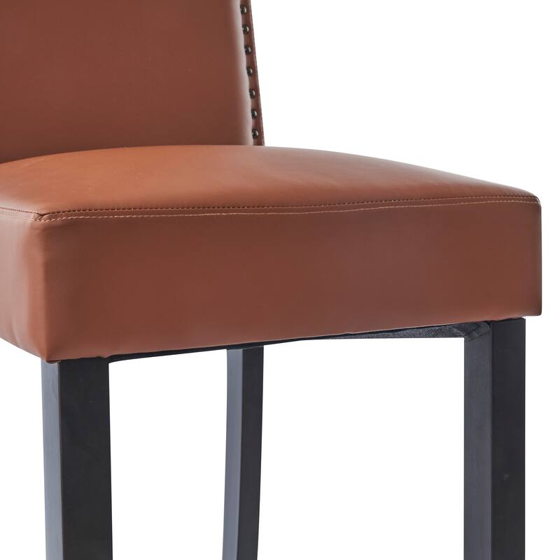 Barstools Set of 2, Counter Height Upholstered Bar Stools for Kitchen Island, Rubberwood Legs Seating 300LBS Weight Capacity