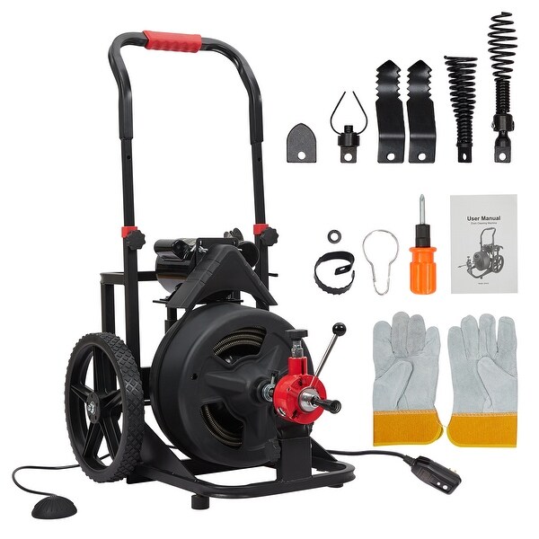 100Ft x 1/2 Inch Electric Drain Cleaner Machine for 1 to 4