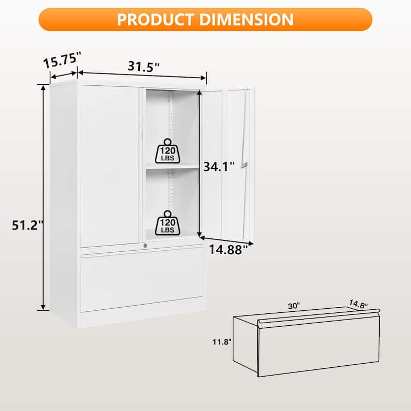 Modern File Cabinets for Home Office with Drawers - N/A