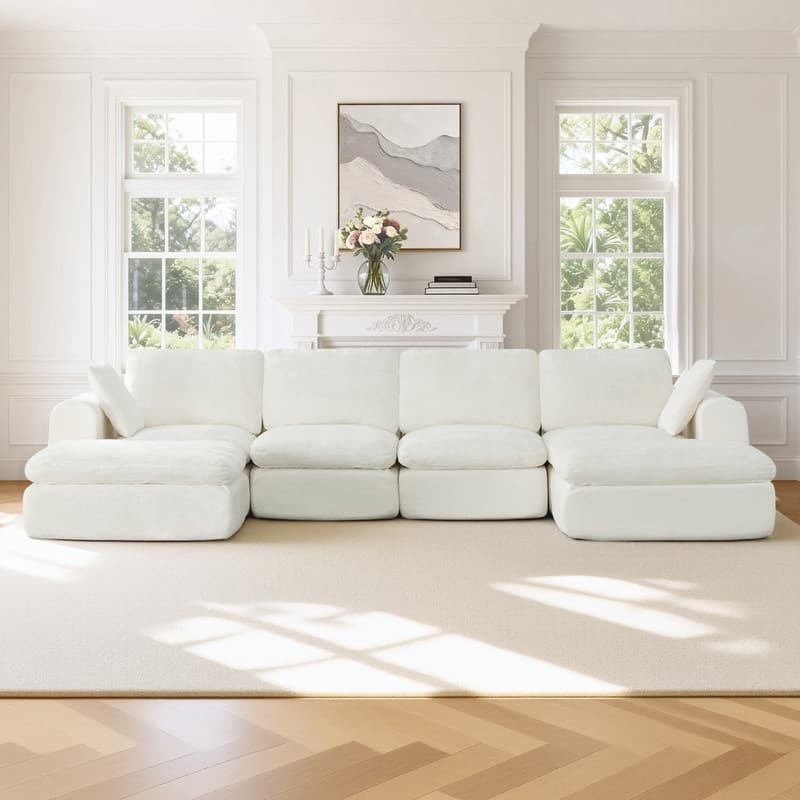 Spruce & Spring Compressed Modular Sectional Boneless Sofa for Living Room