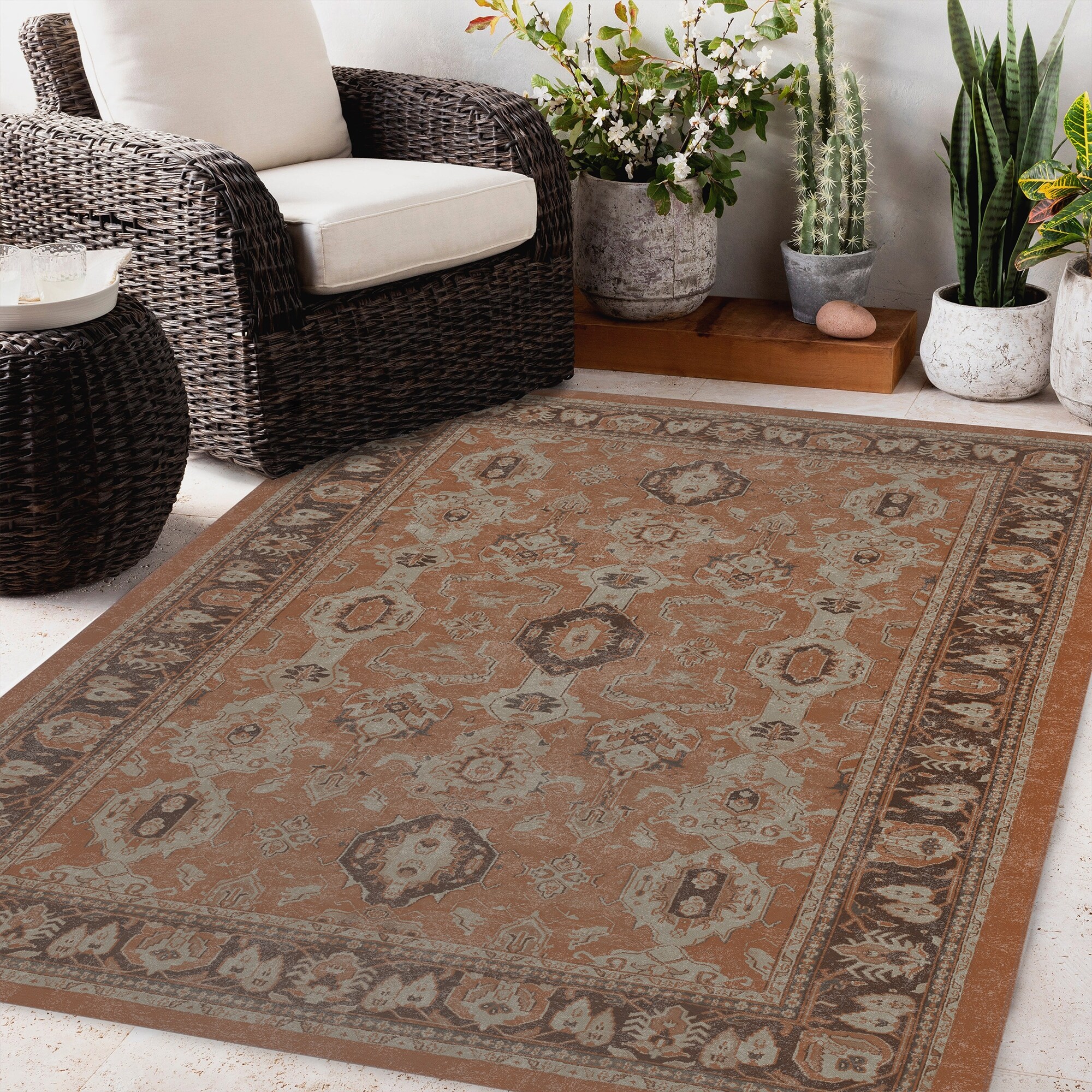 MAHAL RUST Outdoor Rug By Kavka Designs - Bed Bath & Beyond - 34349497