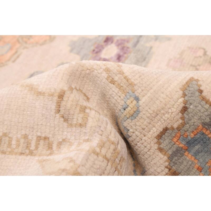 ECARPETGALLERY Hand-knotted Modern Oushak Ivory Wool Rug - 5'1 x 7'11