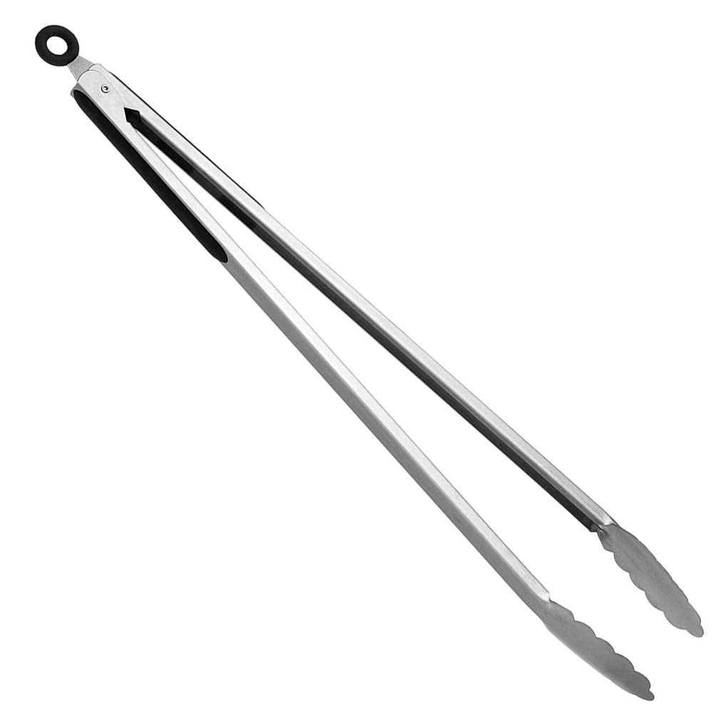 Cuisinart Stainless Steel Grill Locking Tongs, Scalloped Gripping Edge 