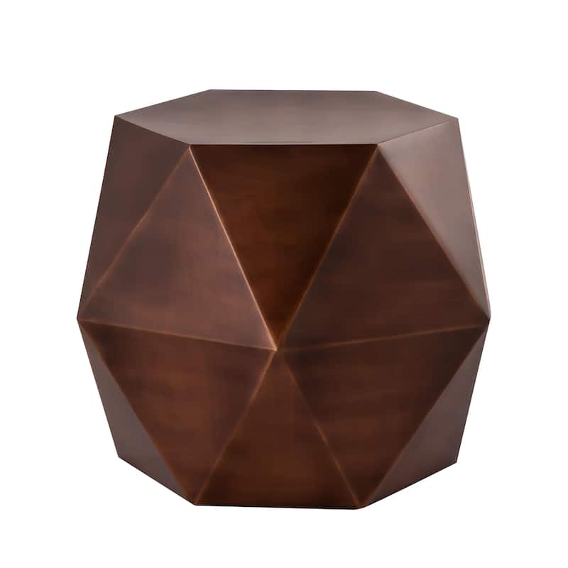 Pasargad Home Lexi Diamond Shape Side Table - W17.25"xD17.25"xH18" - Copper