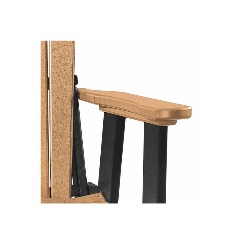 33 in. W and 300 lb Seating Capacity Wood Outdoor Glider in Black HDPE Frame Material