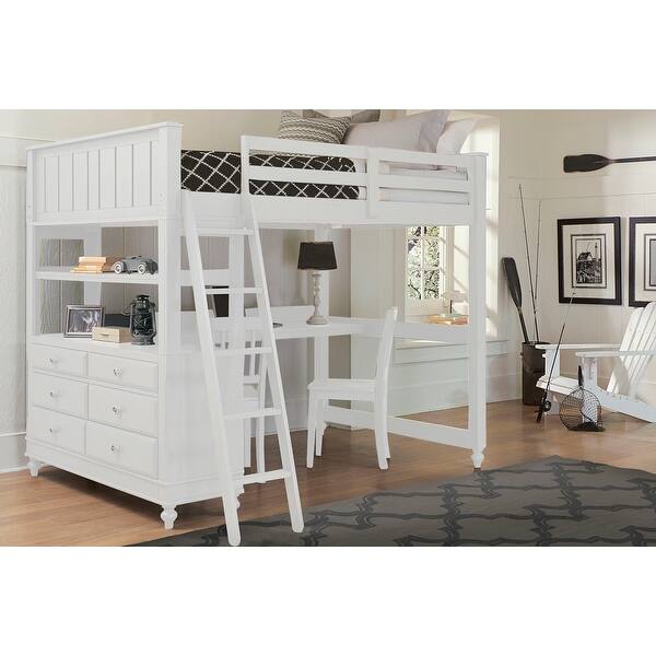 Lake House Full Loft with White Desk Bed Bath & Beyond 12546849