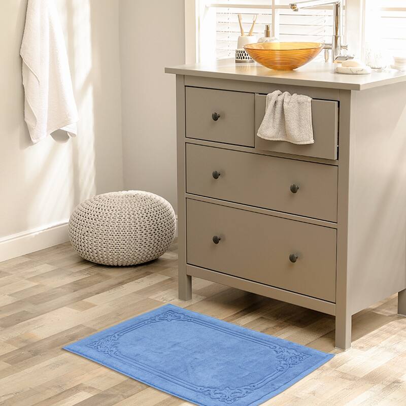 Bath Mat for Bathroom, Cotton Absorbent Floor Mats Quick Dry Towel for Hotel Spa Shower Bathtub Rug