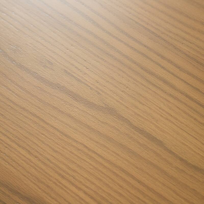 86" Modern Oval Dining Table Set with 8 Upholstered Chairs Textured Wood Top & Dual Pleated Pedestal Base