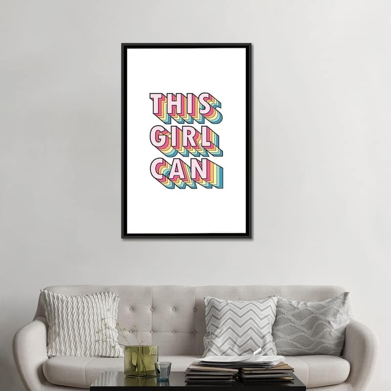 iCanvas "This Girl Can" by Emanuela Carratoni Framed Canvas Print