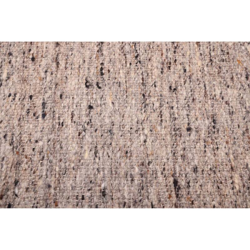 ECARPETGALLERY Flat-Weave Nevada Grey Wool Kilim - 8'0 x 10'0
