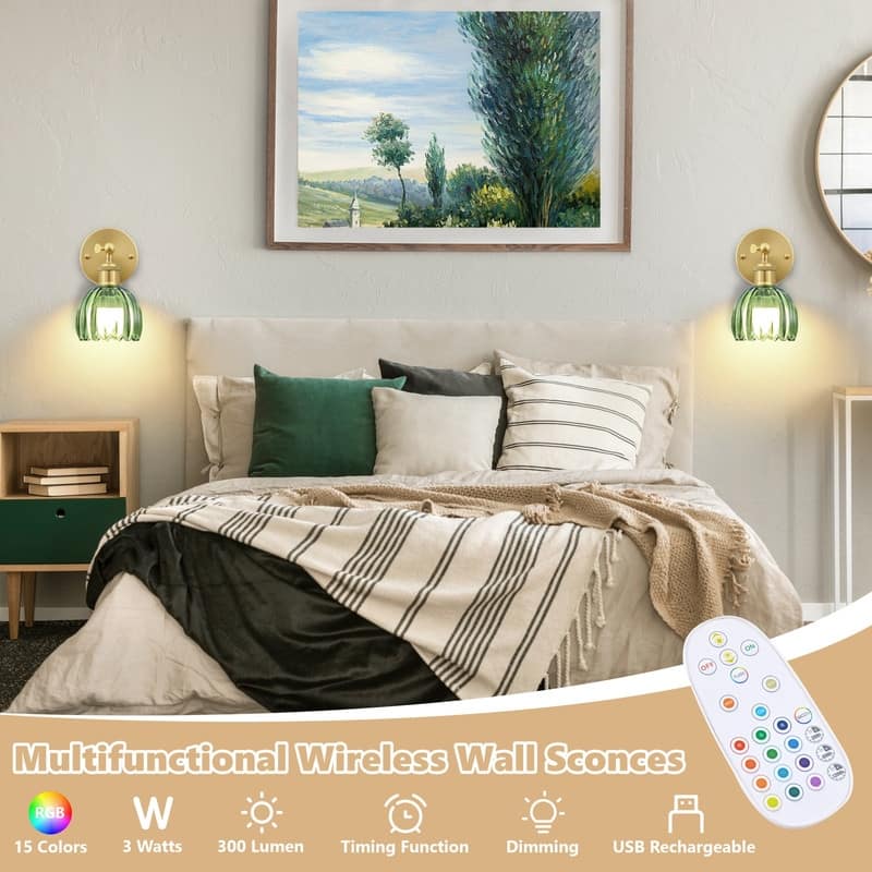 Adjustable Vintage Wall Sconce with Amber Tulip Glass Brass Fixture with Switch Ideal for Bedroom Hallway or Entry