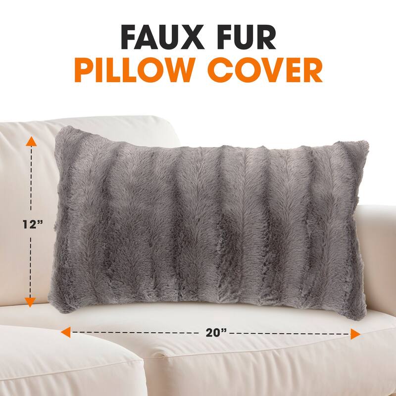 Cheer Collection FauxFur Throw Pillow Cover